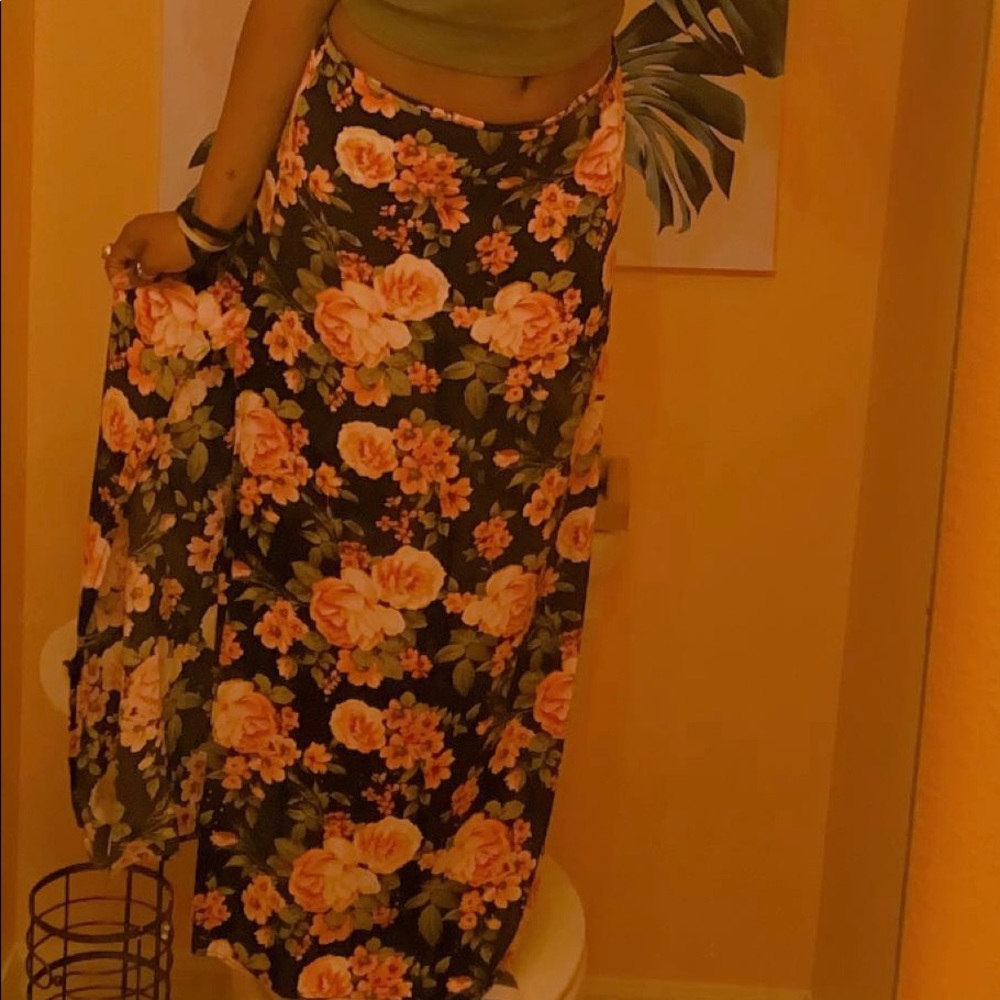 long floral skirt